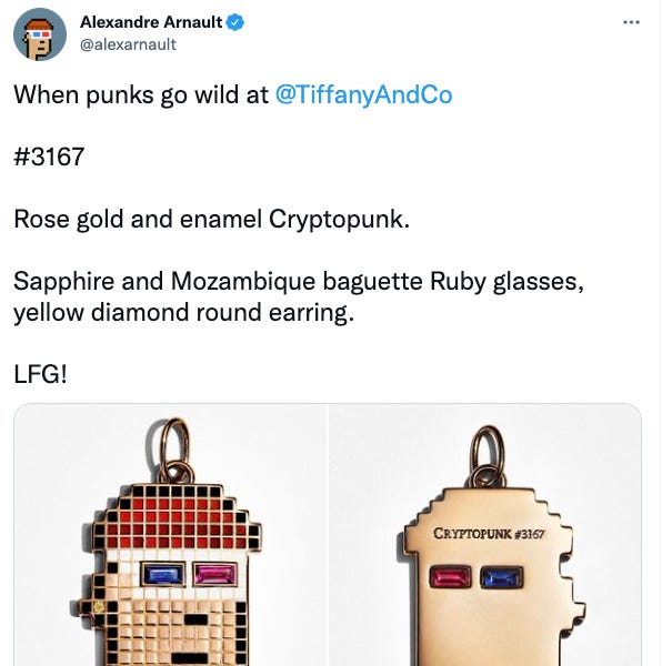 Tiffany's Alexandre Arnault joins the NFT Cryptopunks community