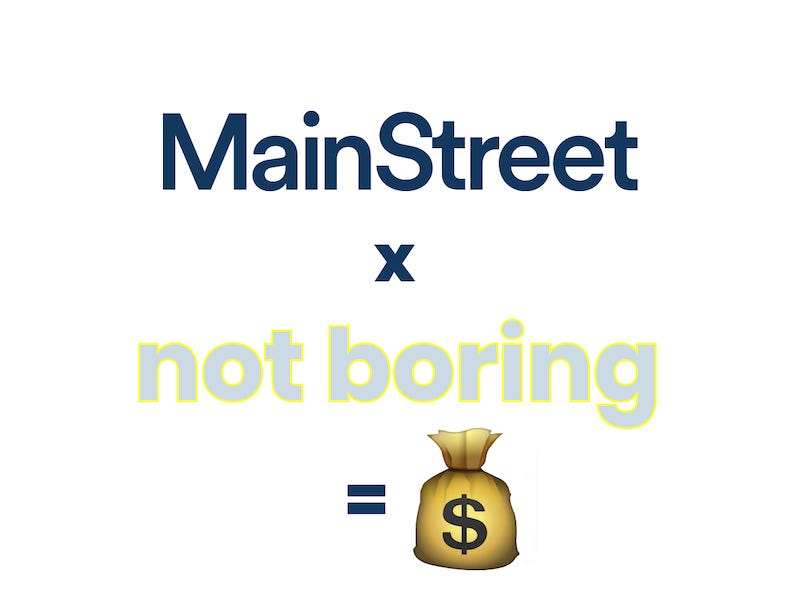 Thumbnail of MainStreet: Free Money for Startups
