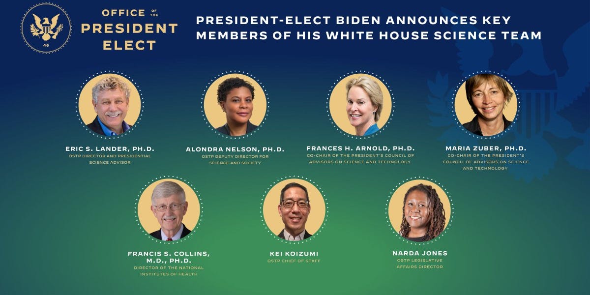 President Biden announces new science advisors