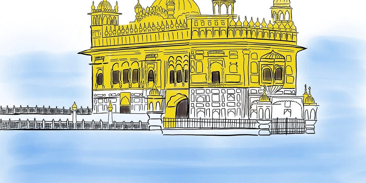 Buy Old Golden Temple 1930s Pencil Sketch & Watercolour Print Painting Sikh  Art Online in India - Etsy