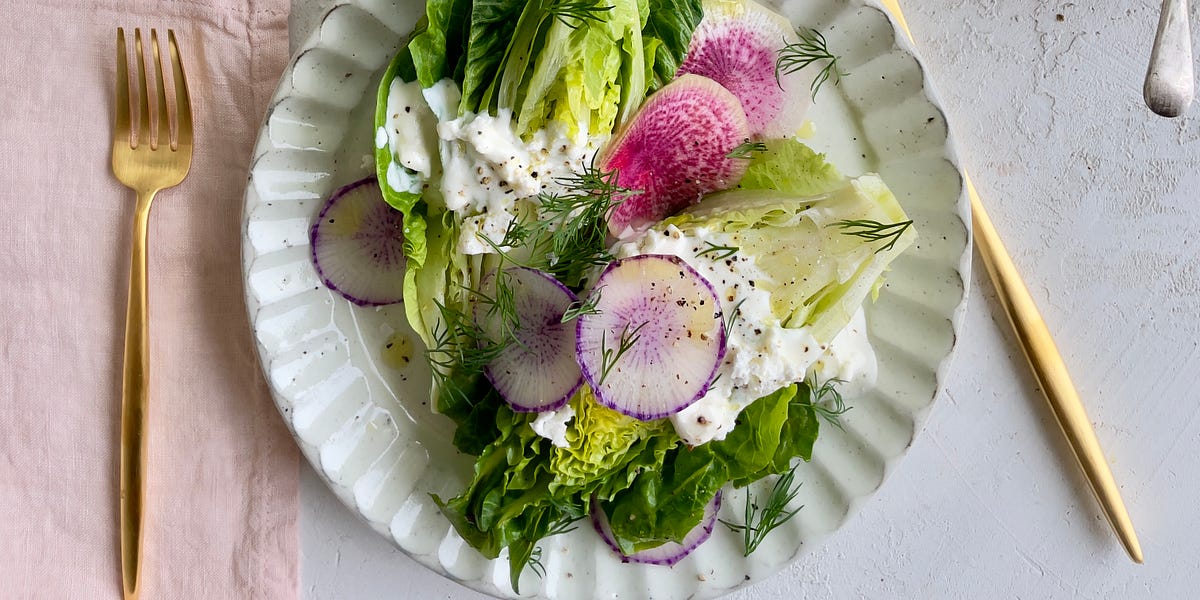 Little Gem Salad with Buttermilk Herb Dressng Recipe on Food52