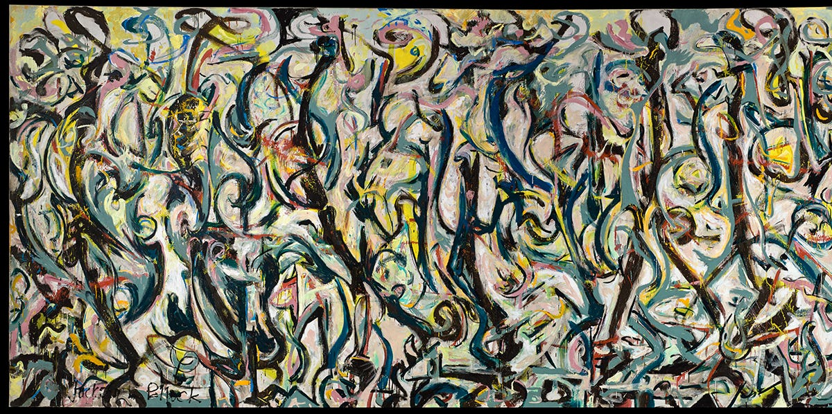 Painting Jackson Pollock Multiple Size Drip Style Abstract art on Canvas,  large Wall Art - Lightning Beauty