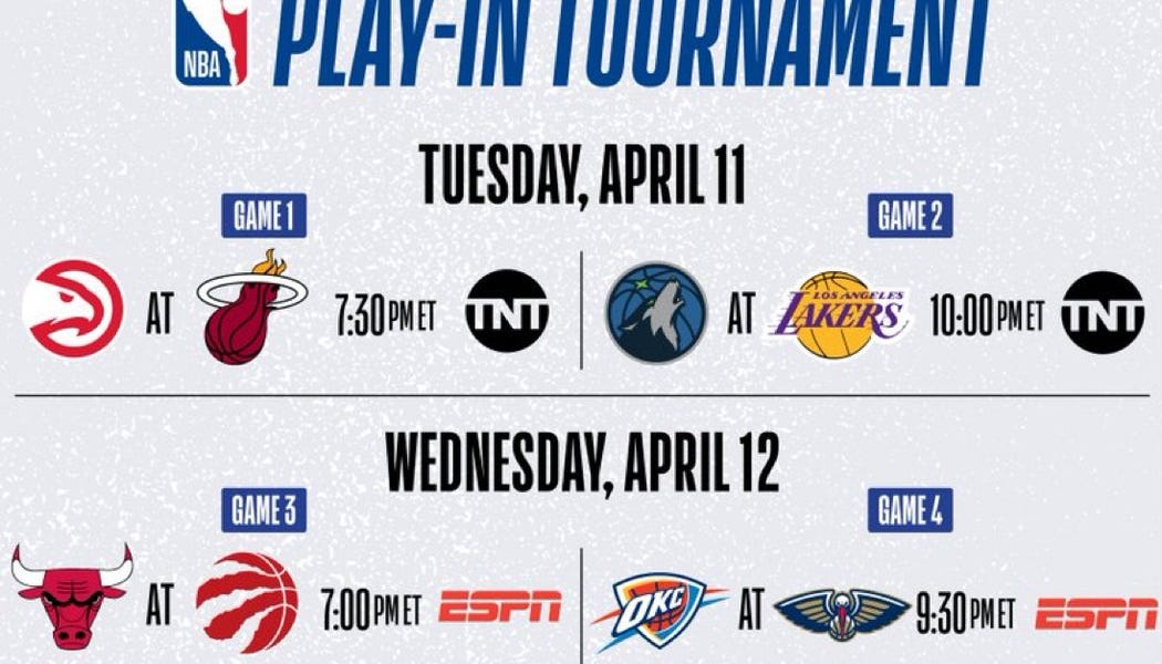 2022 NBA Play-In Tournament Schedule