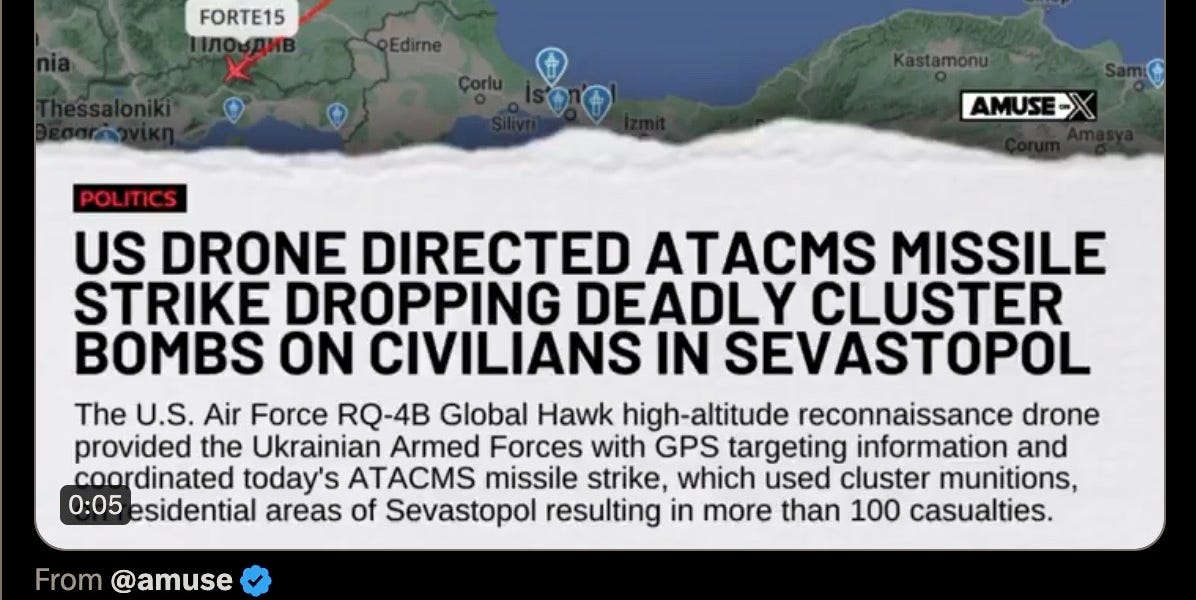 PSYOP-WW3 Rising: The US Air Force Directed ATACMS Missile Strike On Russian Civilians Today