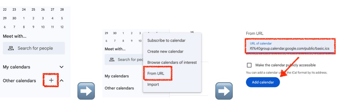 How To Add iCal Links To Google Calendar Outlook or Apple Calendar