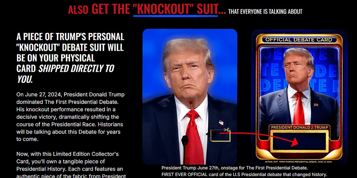 NEW Trump Card. (Own A Piece Of His "Knockout Suit.")