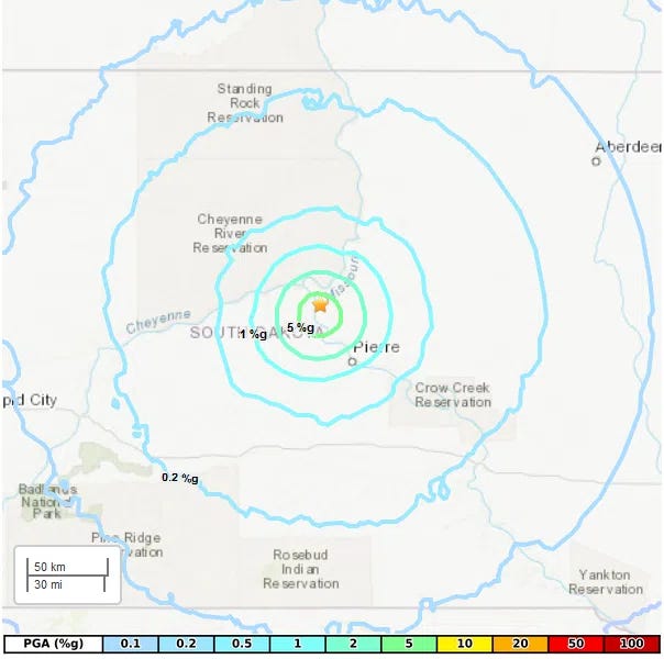A minor earthquake stuns residents of the Pierre area