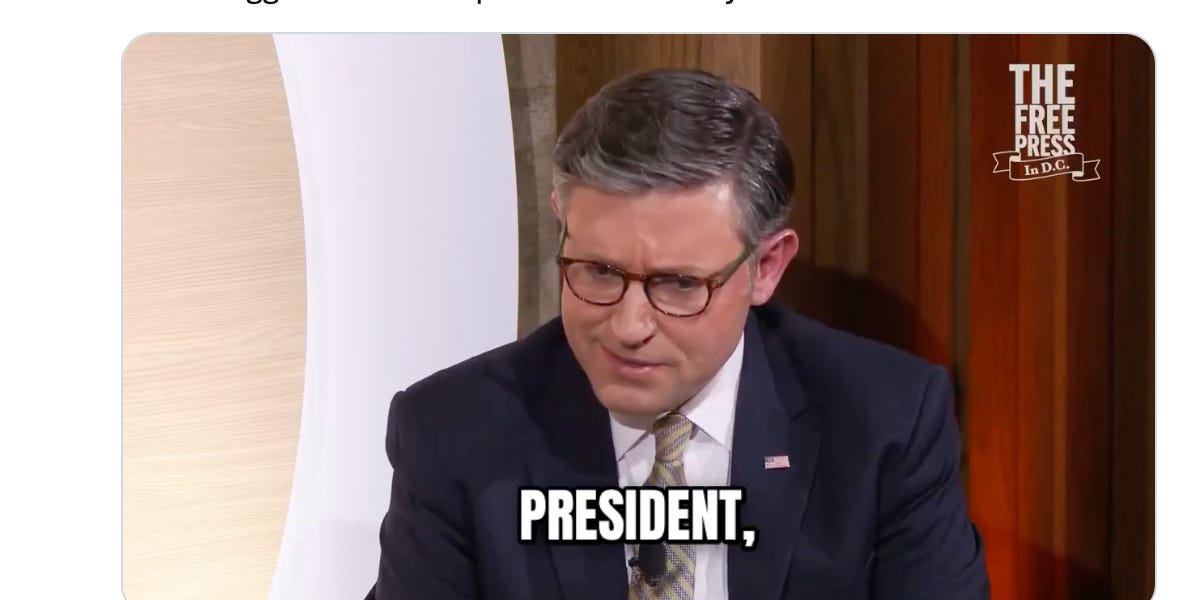 Ghost President: Speaker Johnson, Following WSJ Expose, Says He Was ...