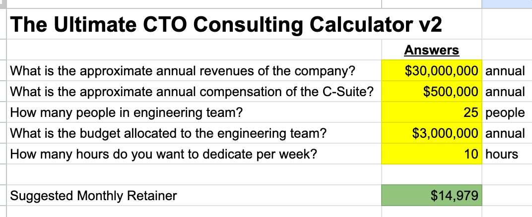 The CTO’s Consulting Rate Calculator - by Etienne de Bruin
