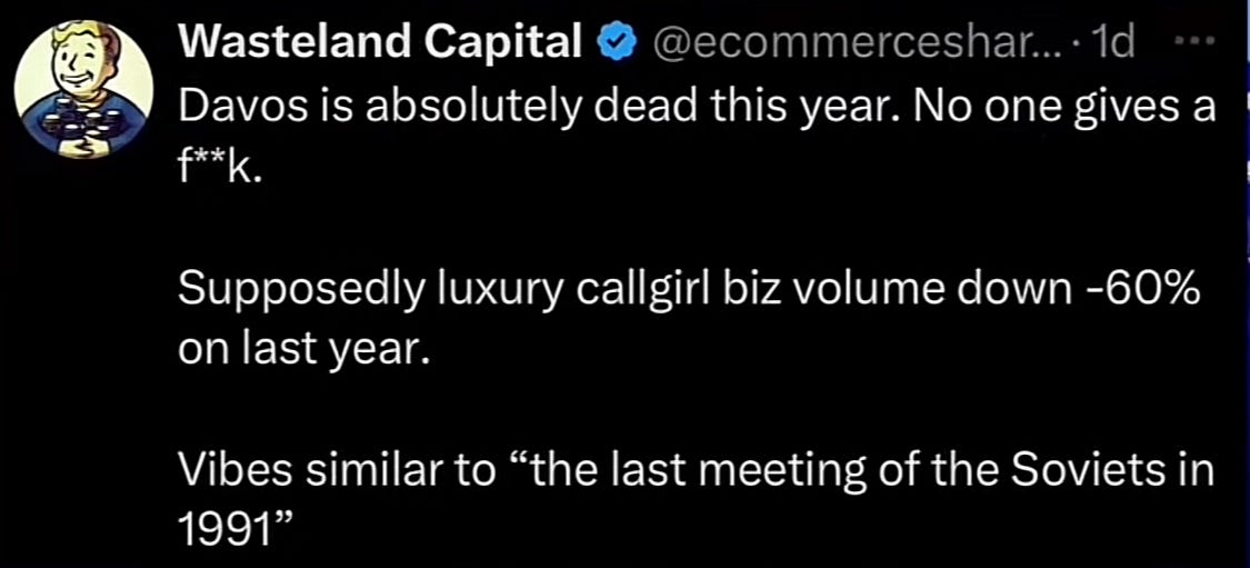 It's Over Lefties: Even the High-End Escorts Have Abandoned Davos