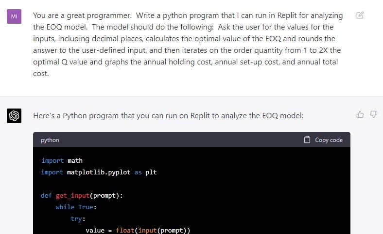 Rickrolled by ChatGPT. Asked for some Python code to download