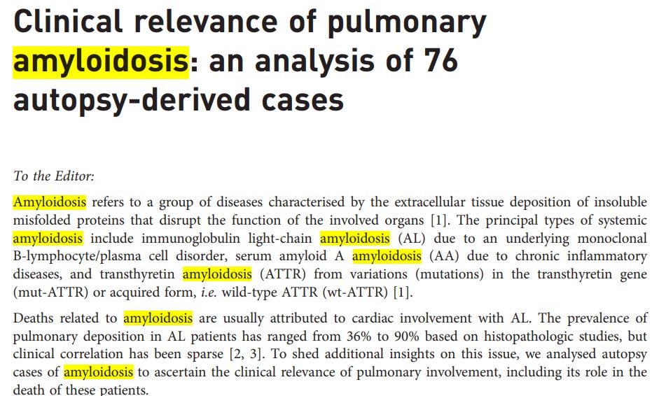 SADS/SIDS & AMYLOIDOSIS