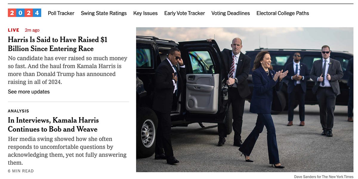 New York Times Pretty Sure Trump Just Loves Science! Something Real Shifty About Kamala, Though.