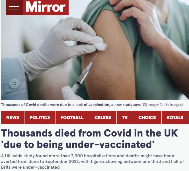 Lancet Study Confirms Unvaccinated Have Less Severe Covid-19 Outcomes Than Under-Vaccinated Individuals