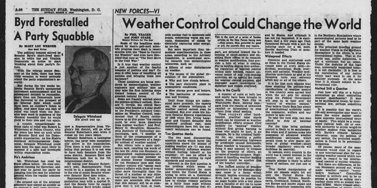 Can Man Control the Weather?