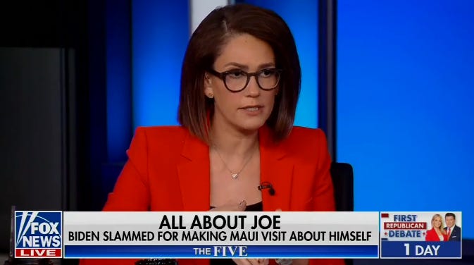 Jessica Tarlov Shuts Her Fox News Colleagues' Mouths For Them, Biden In Maui Edition