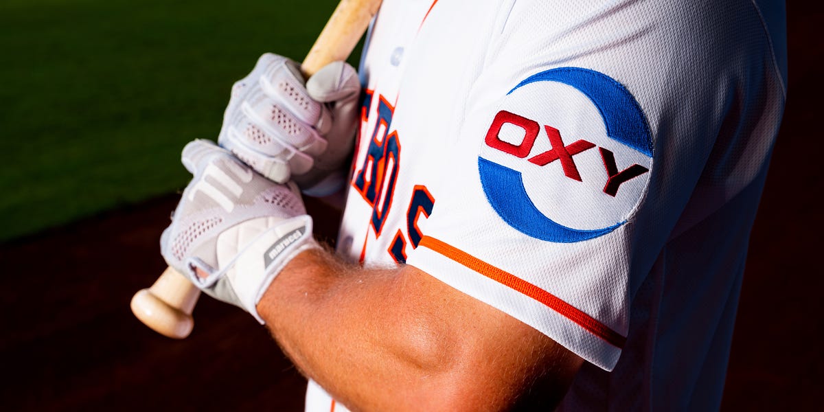 OXY Patch + Orange Sleeve PATCH Houston Astros logo Patch Baseball Jersey  Patch