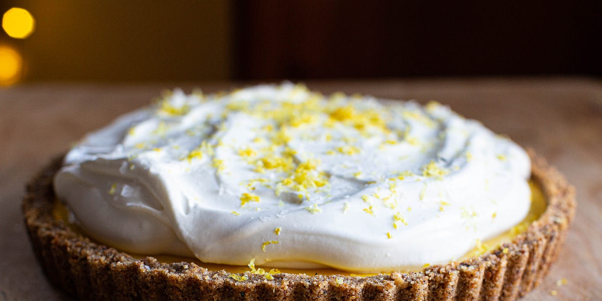 Lemon cream pie, buttered toast crust - by Martin Philip