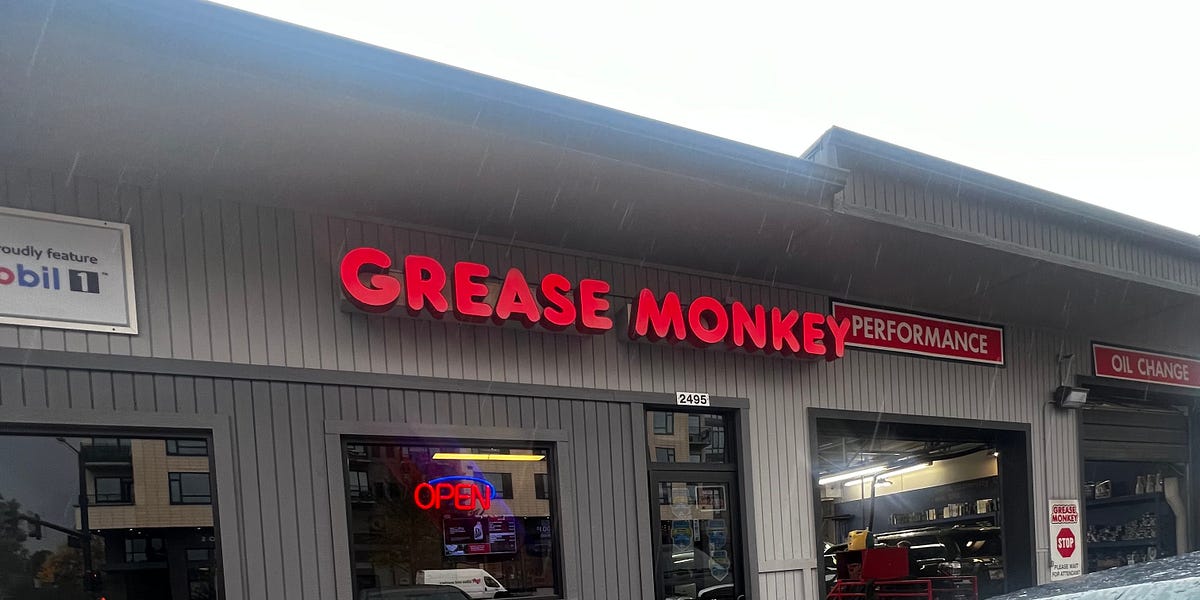 Oil Change at Grease Monkey Ray’s Substack