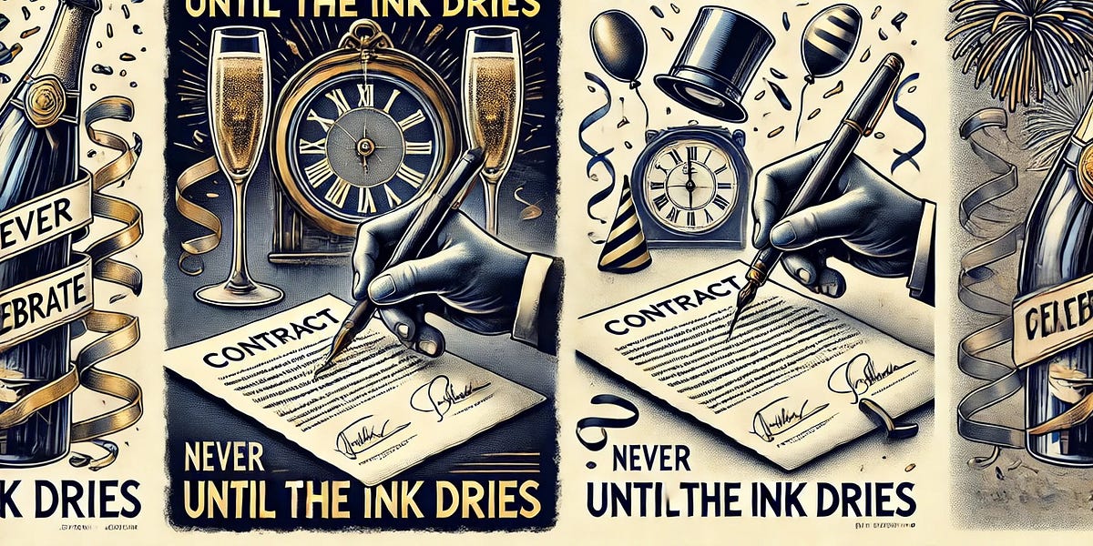 Never Celebrate Until the Ink Dries