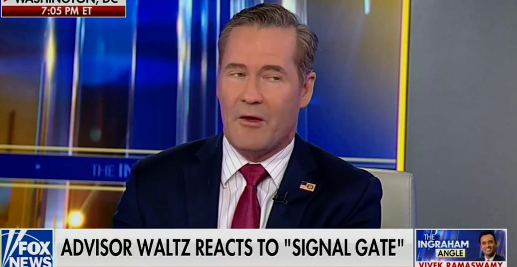 Mike Waltz So Mad His Dog Put Porn On His Signal Chats And Gave Them To Jeffrey Goldberg