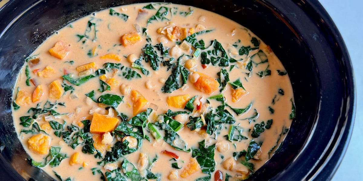 crock pot sweet potato & kale curry by Michelle Aronson