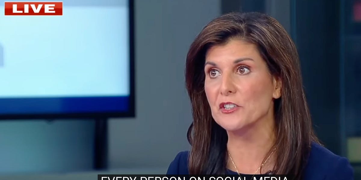 The WEF queen: anti-human Nikki Haley demands robust American censorship and surveillance regime