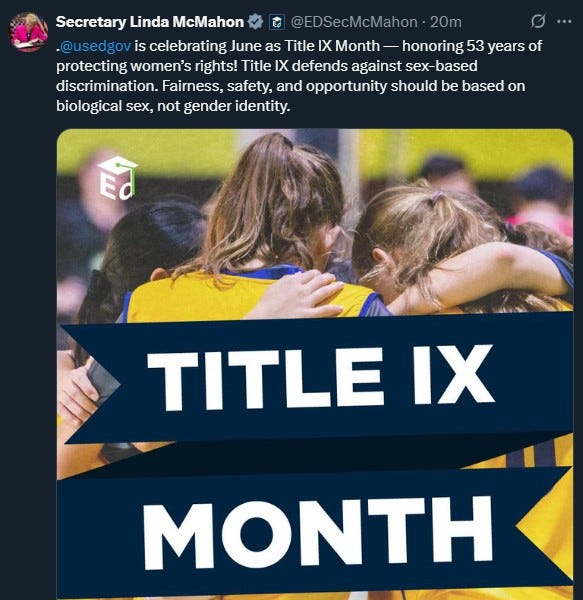 Title IX Is Back Where It Belongs &mdash; Protecting Women and Girls
