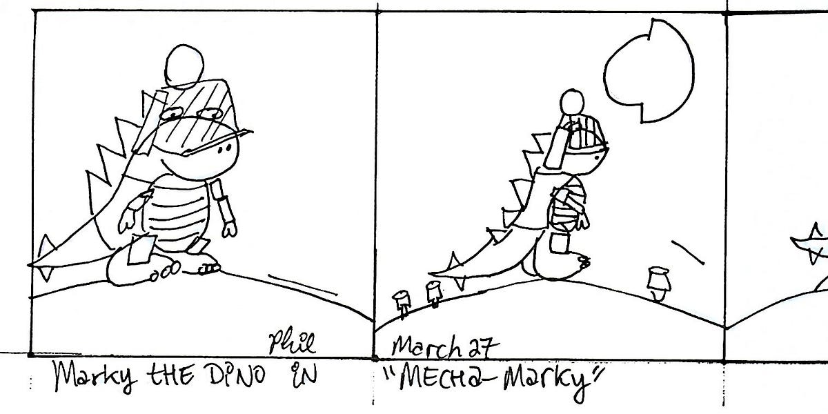 Marky the Dino by Phil Wu Color Blue