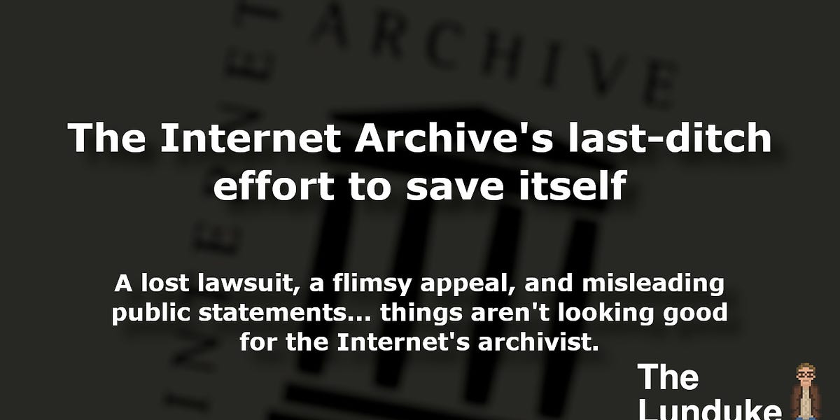 On April 19th, The Internet Archive filed the final brief in their appeal of the " Hachette v. Internet Archive" lawsuit (for which, judgmen