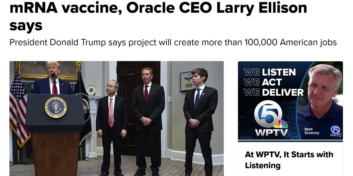 Larry Ellison Sells Stargate AI-Driven Personalized mRNA Cancer Vaccines Developed in 48 Hours

Curr...