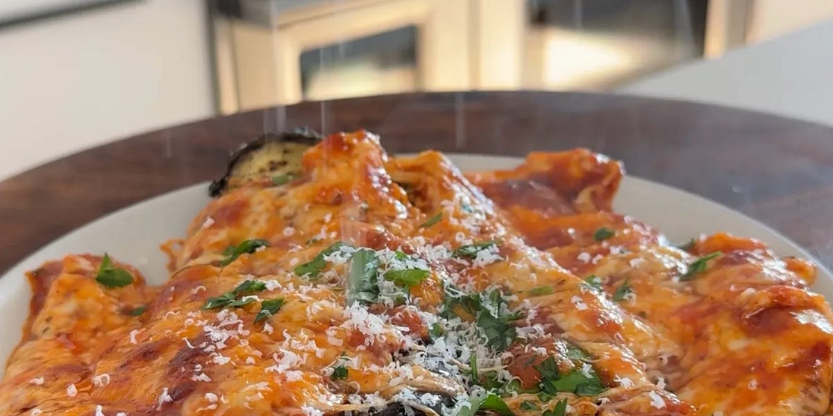 Deconstructed Eggplant Parm by Maxine Sharf