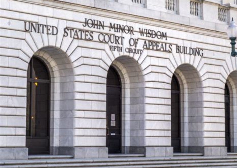 TJ filing Notice of Appeal to 5th Circuit