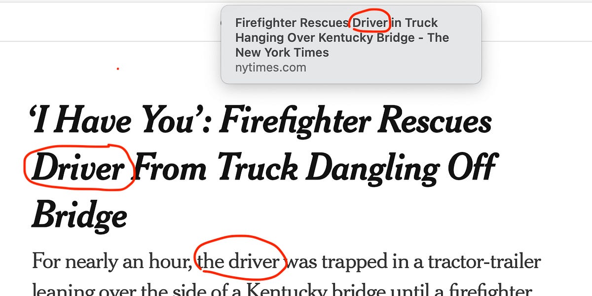 Women Drivers: 'Firefighter Rescues Driver From Truck Dangling Off Bridge'