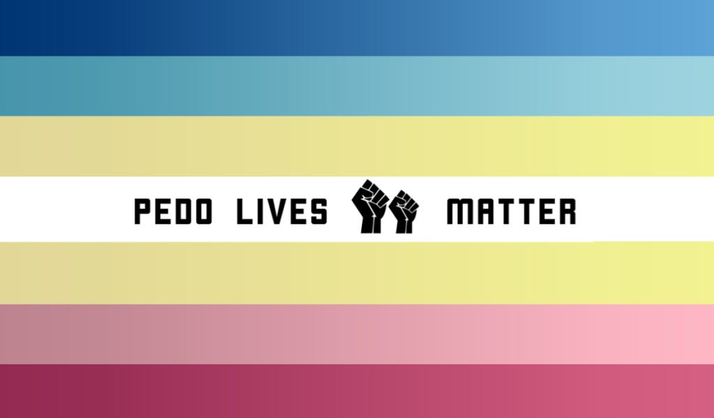 Minor Attracted Movement aka pedophiles and their logos, colors,flags, and symbols. These are everywhere. Like the Epstein list. Installed and quietly changing our world.
