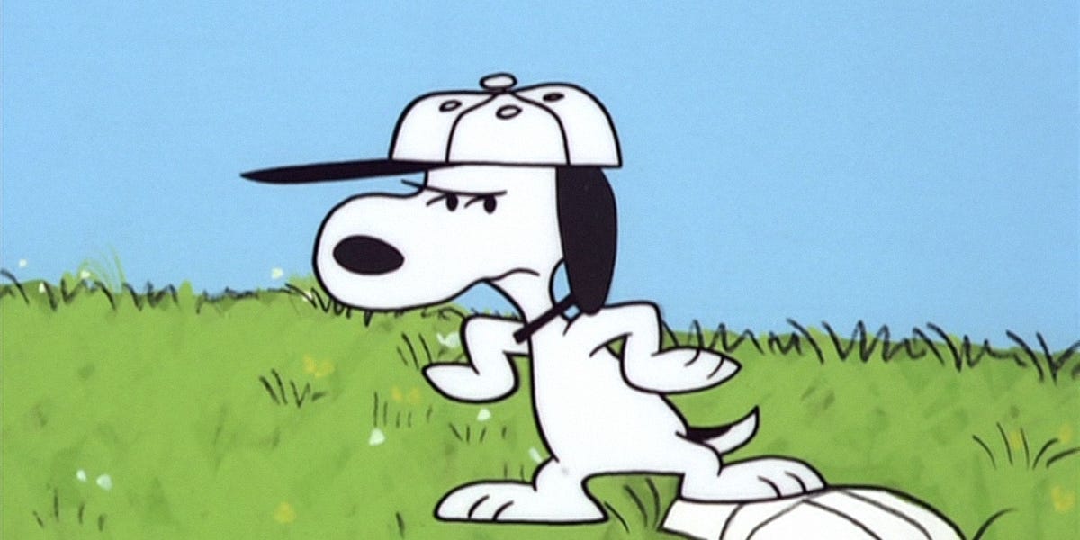 Snoopy - The World Famous Baseball Player Ready to Hit a Home Run