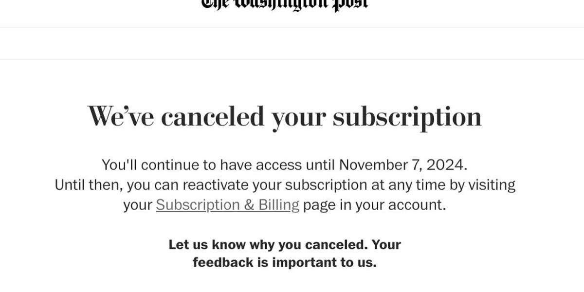 Why I Canceled My WaPo Subscription - by Charlotte Clymer