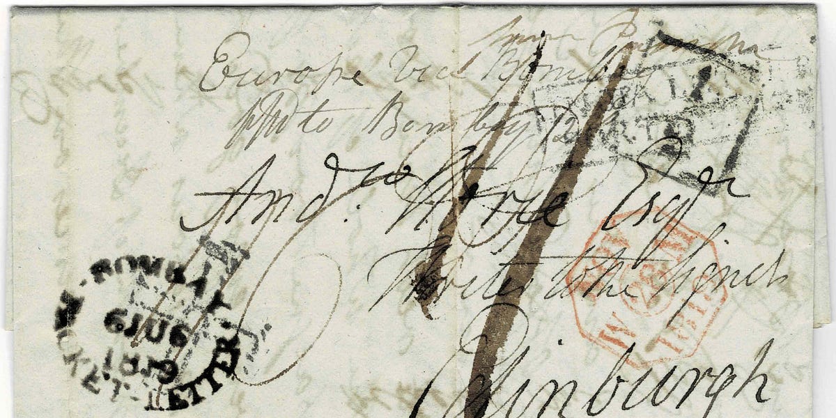 British Crutched Cross on Indian 'King’s Post' Letters, 181619