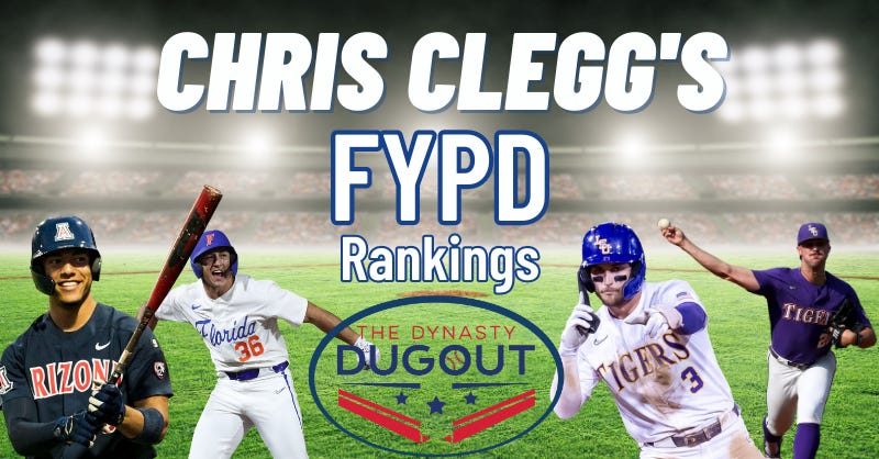 Chris Clegg's FYPD Rankings for Dynasty Fantasy Baseball: 2023