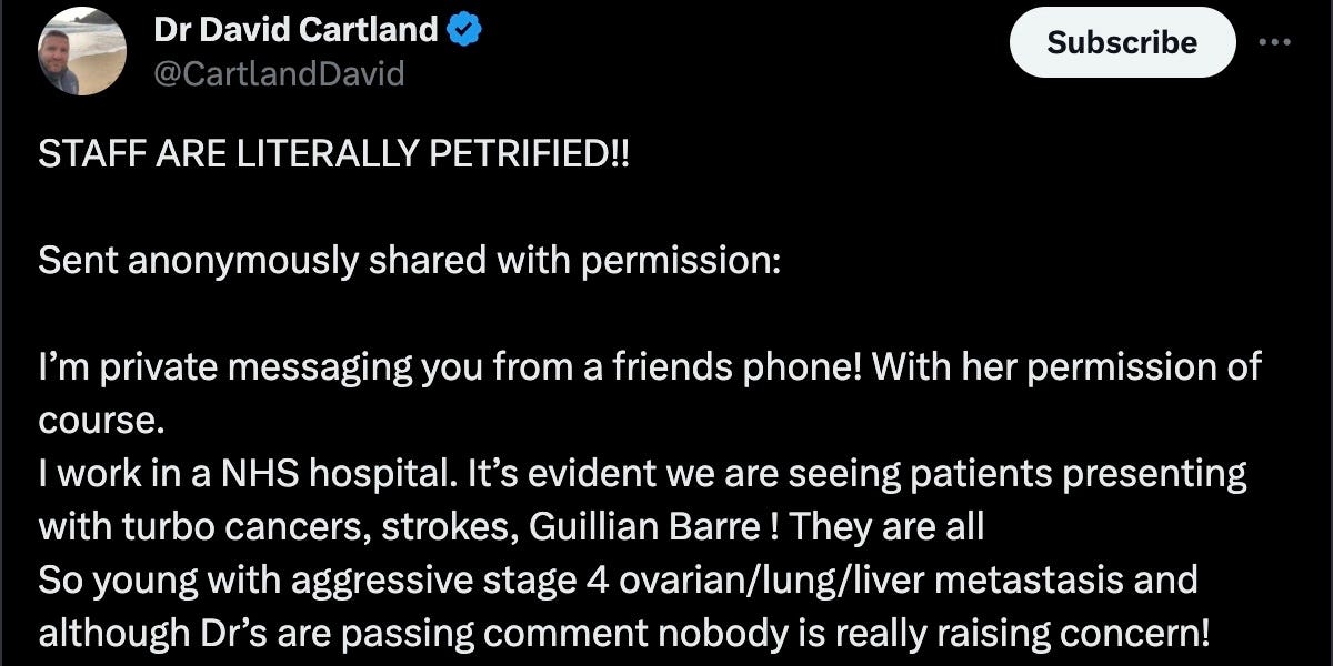 Hospital Whistleblower: "STAFF ARE LITERALLY PETRIFIED" Due to Turbo Cancers, Strokes, Guillain–Barré