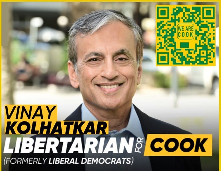 Excellent Libertarian Candidate in Cook ByElection Saturday 13 April