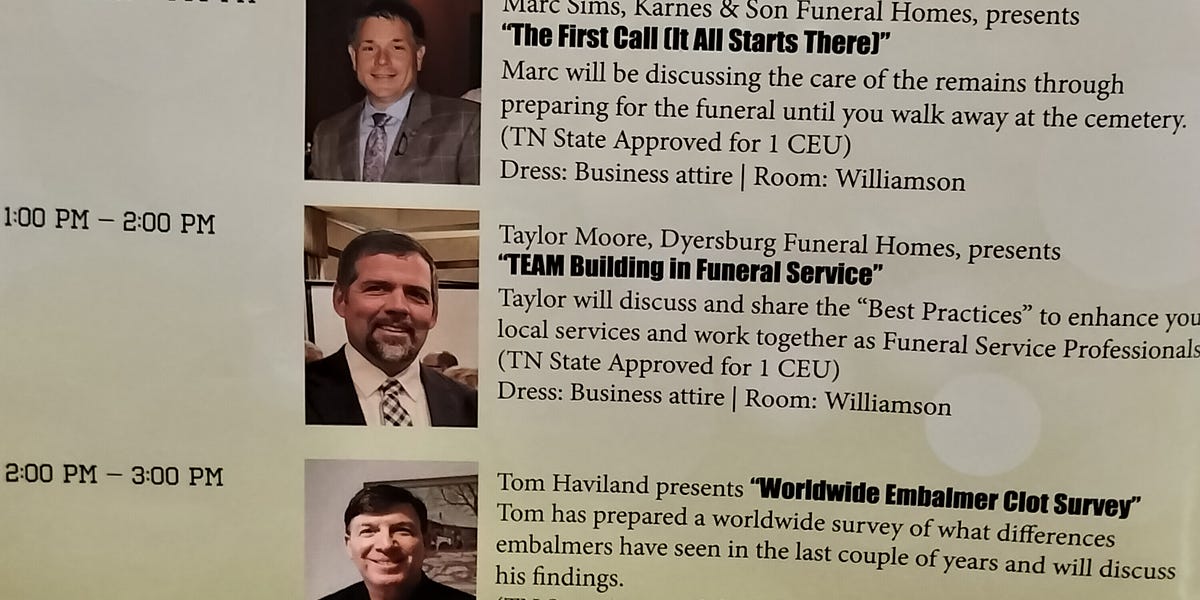 Tennessee Funeral Directors Association (TFDA) Acknowledges White Fibrous Clots are REAL and PREVALENT at Annual Convention