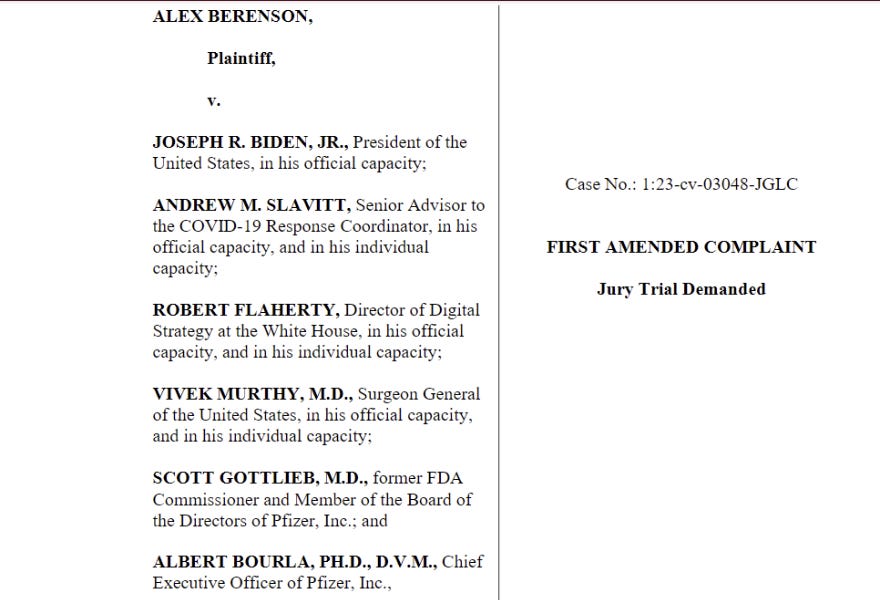 A quick update on Berenson v Biden