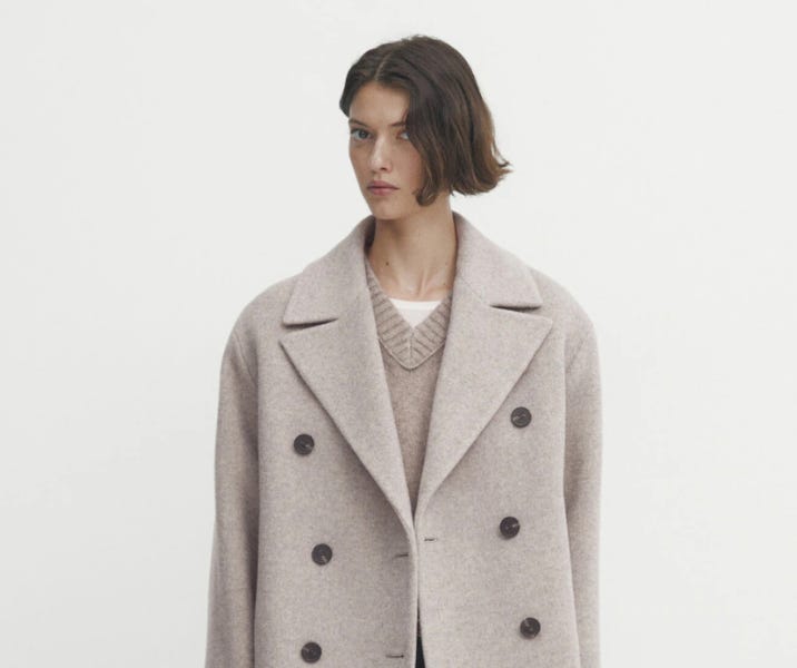 Long Double Breasted Wool Coat 3981