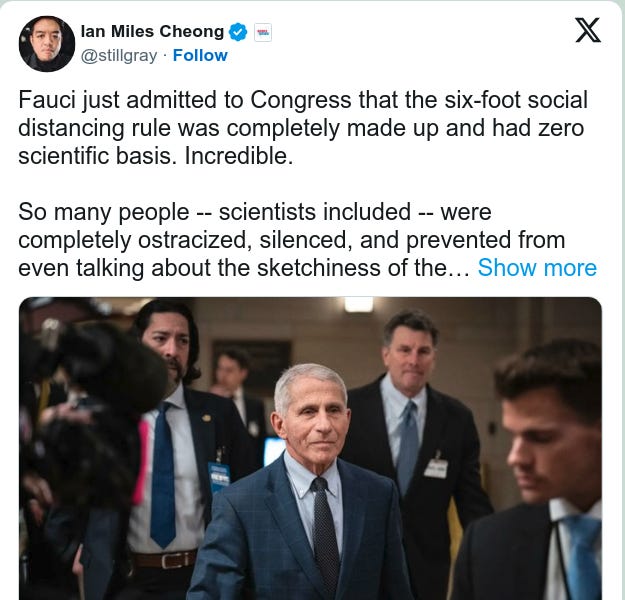 🤡 Fauci Admits That the Six-Foot Social Distancing Rule Was Completely Made Up and Had Zero Scientific Basis