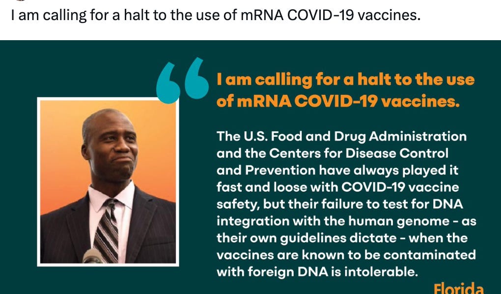 Florida Surgeon General calls for a Complete Halt