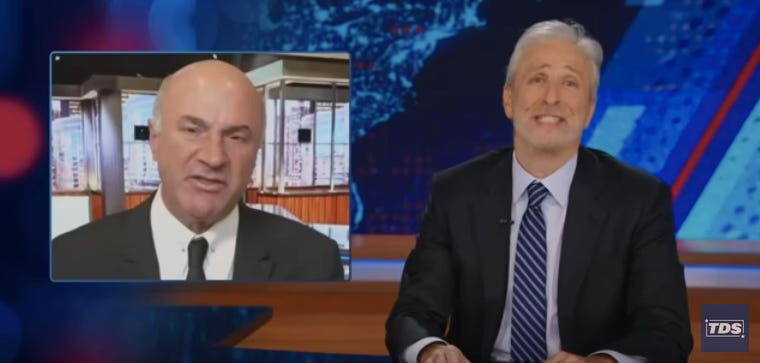 Jon Stewart Roasts Shark For Being In Tank