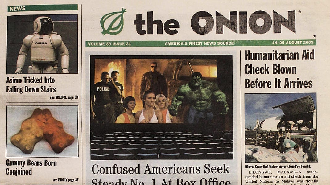 20 years ago, The Onion found a factual error on the internet