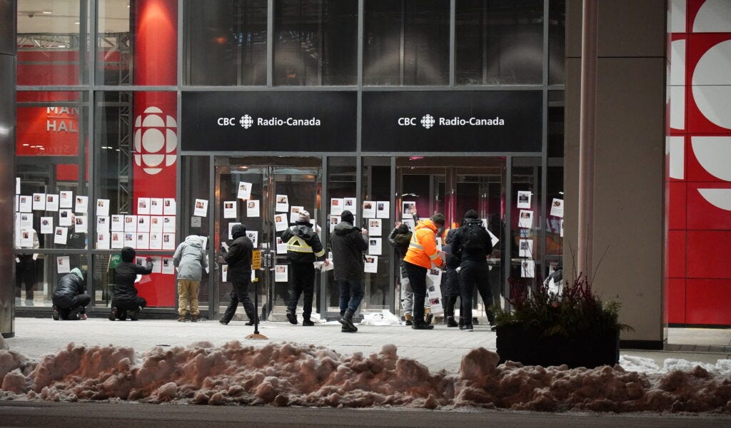 BREAKING: CBC Building Plastered With Suspected Vaccine Injuries and Deaths