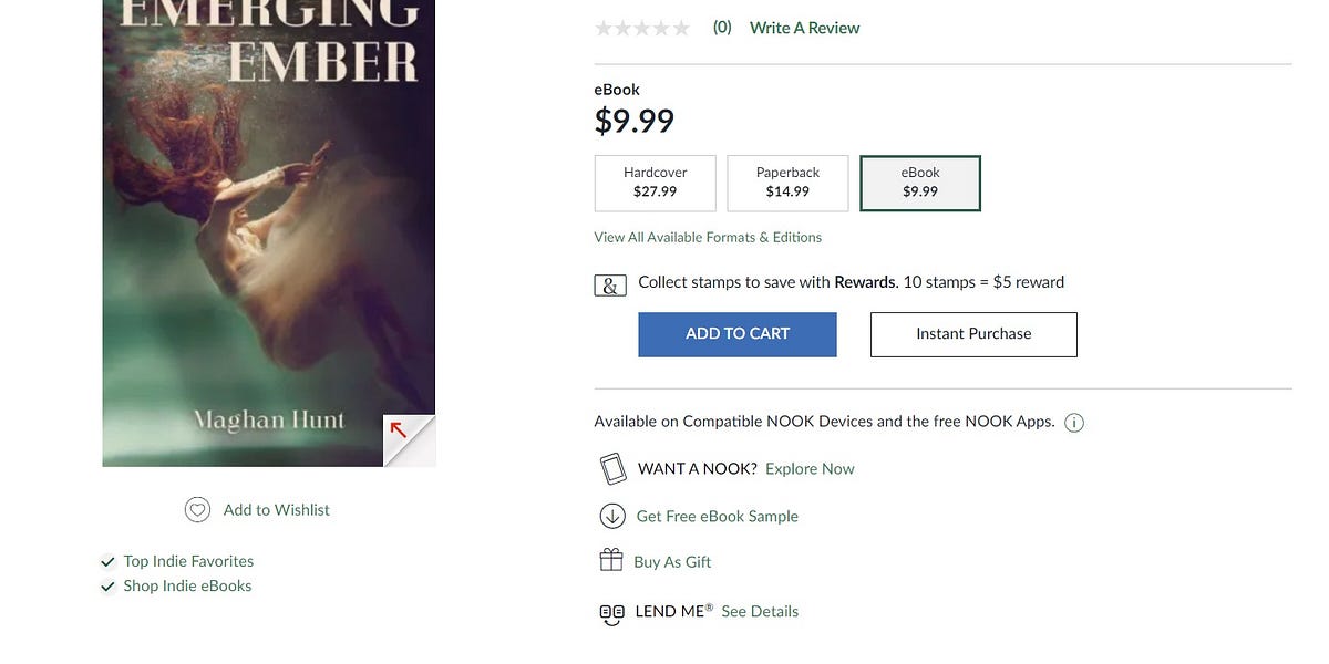 Emerging Ember is a NOOK Indie Favorite